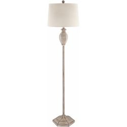 Esmeralda 59"H x 15"W x 15"D Traditional Floor Lamp Gray/White/Natural/Brass/Translucent/Beige/Metallic - Brass Floor Lamp - Boutique Rugs