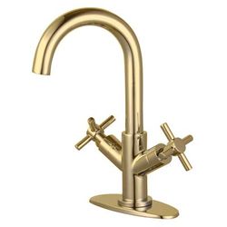 Fauceture LS8453JX Concord Two-Handle Bathroom Faucet with Push Pop-Up, Brushed Brass - Kingston Brass LS8453JX