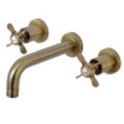 Kingston Brass KS8123BEX Essex 2-Handle 8 in. Wall Mount Bathroom Faucet, Antique Brass - Kingston Brass KS8123BEX