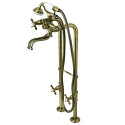 Kingston Brass CCK246K3 Essex Freestanding Clawfoot Tub Faucet Package with Supply Line, Antique Brass - Kingston Brass CCK246K3