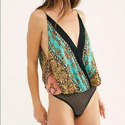 Free People Tops | Free People Border Babe Bodysuit | Color: Tan | Size: M