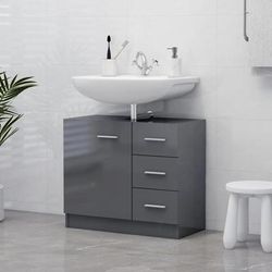 vidaXL Mobile Sottolavabo Grigio Lucido 63x30x54 cm in Truciolato