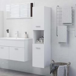 vidaXL Armadio da Bagno Bianco 30x30x130 cm in Truciolato