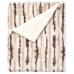 Faux Fur Animal Print Blanket by BrylaneHome in Chinchilla Print (Size TWIN)
