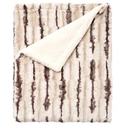 Faux Fur Animal Print Blanket by BrylaneHome in Chinchilla Print (Size TWIN)