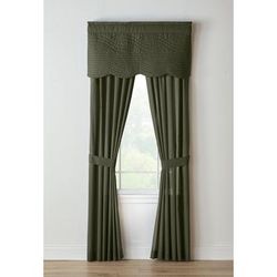 Florence Panel Set with Tiebacks by BrylaneHome in Green Curtain