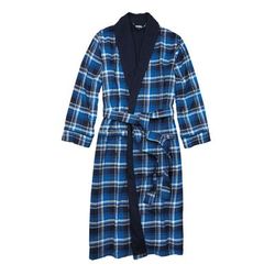 Men's Big & Tall Jersey-Lined Flannel Robe by KingSize in Twilight Plaid (Size M/L)