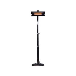 Black Powder Coated Steel Telescoping Offset Pole Mounted Infrared Patio Heater by Fire Sense in Black