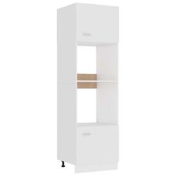 vidaXL Armadio per Microonde Bianco 60x57x207 cm in Legno Multistrato