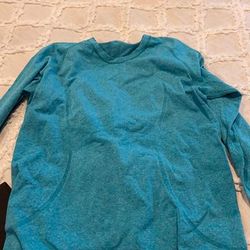 Lululemon Athletica Tops | Lulu Lemon Long Sleeve Work Out Top | Color: Blue | Size: 12