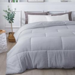 Subway Tile Down Alternative Comforter, Glacier Grey by St. James Home in Grey (Size KING)