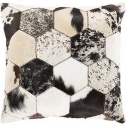 Bourkelands 20" Square Rustic Dark Brown/Light Gray/Black/White/Beige/Brown/Light Beige/Dark Red/Peach Throw Pillow - Boutique Rugs