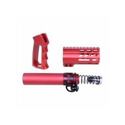 Guntec USA AR-15 Micro Pistol Furniture Set Anodized Red MICRO-P-SET-RED