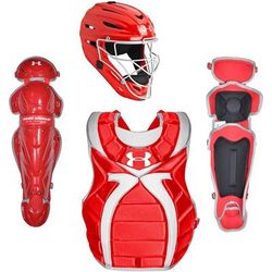 Under Armour Junior Victory Series Girl's Faspitch Catcher's Gear Kit - Junior 9-12 Scarlet