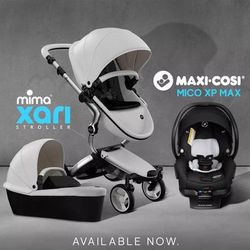 Mima Xari 4G + Maxi Cosi Mico XP Max Travel System Bundle - Black - Black / Black / Essential Black