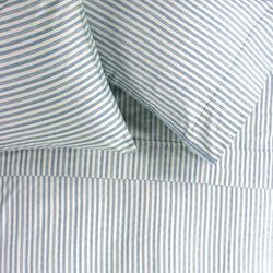 Bamboo Stripe Cotton Sheet Set by Melange Home in Navy (Size TWIN)