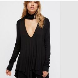 Free People Tops | Free People Black Uptown Turtleneck Top | Color: Black | Size: S