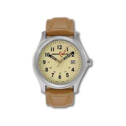 Armourlite Field Series AL122 Swiss Made Tritium Illuminated Watch with Shatterproof Armourglass Raw Steel Case Beige Dial 42mm AL122