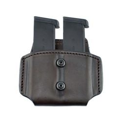 Texas 1836 Belt Slide Double Magazine Carrier Most 9mm/ .40/ .45 Double Stack Ambidextrous Brown TX-DB-MC-023