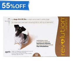 55% Off Revolution For Small Dogs 10.1 - 20lbs (Brown) 3 Doses