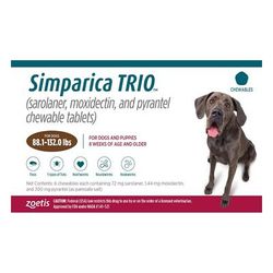 40% Off Simparica Trio For Dogs 88.1-132 Lbs (Brown) 6 Chews