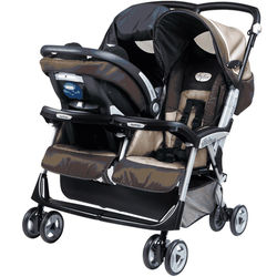 Peg Perego Aria Twin 60/40 Double Stroller in Java