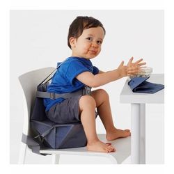 Bombol Pop-Up Booster Chair + Bamboo 3D Knit Bouncer Bundle - Denim Blue / Denim Blue