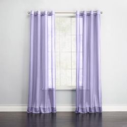 Wide Width BH Studio Sheer Voile Grommet Panel by BH Studio in Lavender (Size 56" W 84" L) Window Curtain
