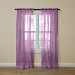 BH Studio Sheer Voile Rod-Pocket Panels -Set of 2 by BH Studio in Lavender (Size 120"W 63" L) Window Curtains