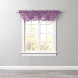 BH Studio Sheer Voile Toga Valance by BH Studio in Lavender Window Curtain