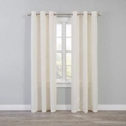 Wide Width BH Studio Microfiber Grommet Panel by BH Studio in Ivory (Size 50" W 63" L)