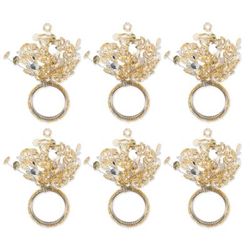 Sparkle Napkin Ring, Set of 6 by DII in Gold