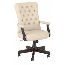 Bush Business Furniture Arden Lane High Back Tufted Office Chair with Arms in Antique White Leather - Bush Business Furniture CH2303AWL-03