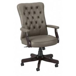 Bush Business Furniture Arden Lane High Back Tufted Office Chair with Arms in Washed Gray Leather - Bush Business Furniture CH2303WGL-03