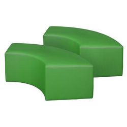 Aurora Curved Vinyl Ottoman (Set of 2)- Envy Green - Regency N6265EG2PK