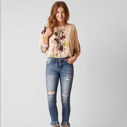 Free People Tops | Free People Women’s Velvet Slouchy Babe Bodysuit | Color: Cream/Purple | Size: Xs