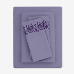 Amelia Sheet Set by BrylaneHome in Lavender (Size FULL)
