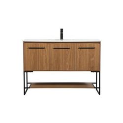 48 inch single bathroom vanity in walnut brown - Elegant Lighting VF42548WB