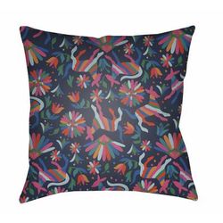 Sinamar 18" Square Traditional Pillow plush Navy/Bright Red/Emerald/Bright Blue/Bright Pink/Navy/Light Silver/Ink/Charcoal/Camel/Brick Red/Blue/Midnight Blue/Coral/Fuchsia/Teal/Light Green/Dark Orange/Lavender Outdoor Lumbar Pillow - Boutique Rugs