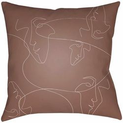 Capas 18" Square Modern Pillow plush Medium Brown/White Outdoor Throw Pillow - Boutique Rugs