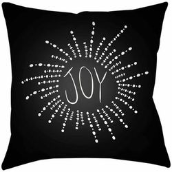 Bitanjuan 18" Square Modern Pillow plush Onyx Black/White Tonal/Neutral/Gray/Nickel/Jet Black/Light Silver/Black/Onyx Outdoor Throw Pillow - Boutique Rugs