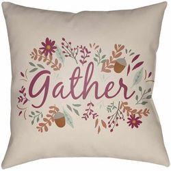 Batutitik 20" Square Cottage Pillow plush Light Gray/Clay/Natural/Cloud Gray/Smoke/Ash/Off White/Metallic Silver/Pearl Outdoor Throw Pillow - Boutique Rugs