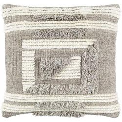 Calamundingan 20" Square Modern Pillow Moroccan Plush Cream/Gray/Light Beige/Tan Throw Pillow - Boutique Rugs
