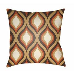 Karsani 20" Square Modern Pillow plush Dark Brown/Mustard/Orange/White Outdoor Throw Pillow - Boutique Rugs