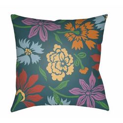 Camalaniugan 22" Square Modern Pillow plush Deep Teal/Green/Light Blue/Rust/Yellow/Brick Red/Saffron/Rust/Teal Outdoor Throw Pillow - Boutique Rugs