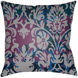 Butig 18" Square Traditional Pillow plush Blue/Deep Teal/Gray/Ink Blue/Plum/Teal Outdoor Throw Pillow - Boutique Rugs