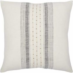Capreol 22" Square Cottage Pillow Moroccan Plush Black/Cream Throw Pillow - Boutique Rugs