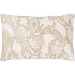 Baculongan 18" Square Coastal Pillow plush Cotton Beige/Cream/Ivory/Off White Lumbar Pillow - Boutique Rugs