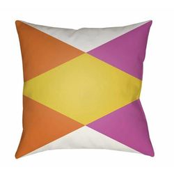 Unidad 20" Square Modern Pillow plush Orange/Purple/White/Yellow Outdoor Throw Pillow - Boutique Rugs