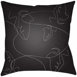 Tiniguiban 20" Square Modern Pillow plush Black/White Outdoor Throw Pillow - Boutique Rugs